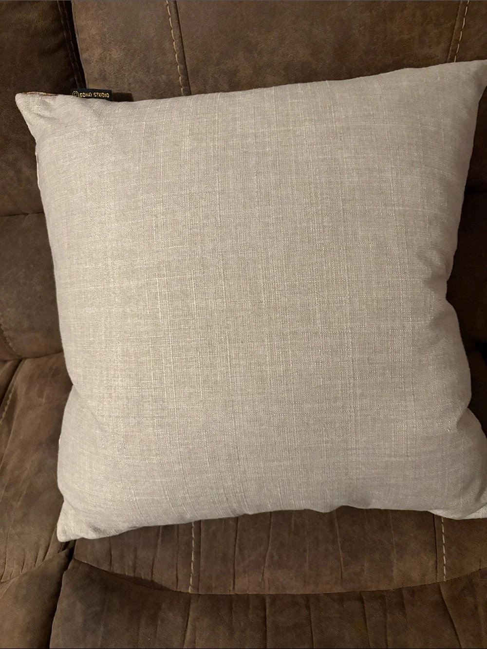 Tropical Leaf Accent Pillow in Brown and Cream - Neutral Botanical Throw